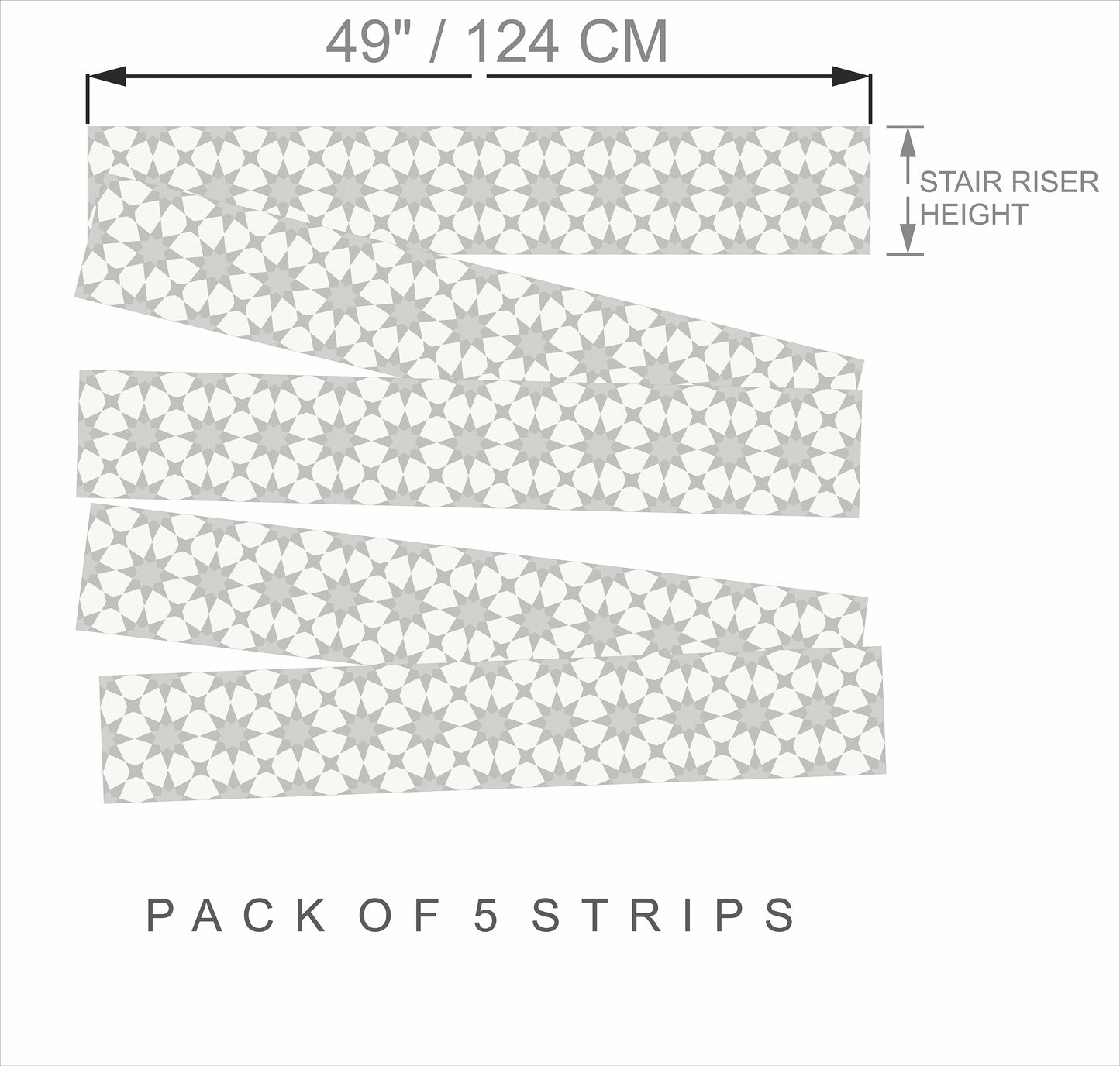 Pacific Grey Peel & Stick Stair Strip