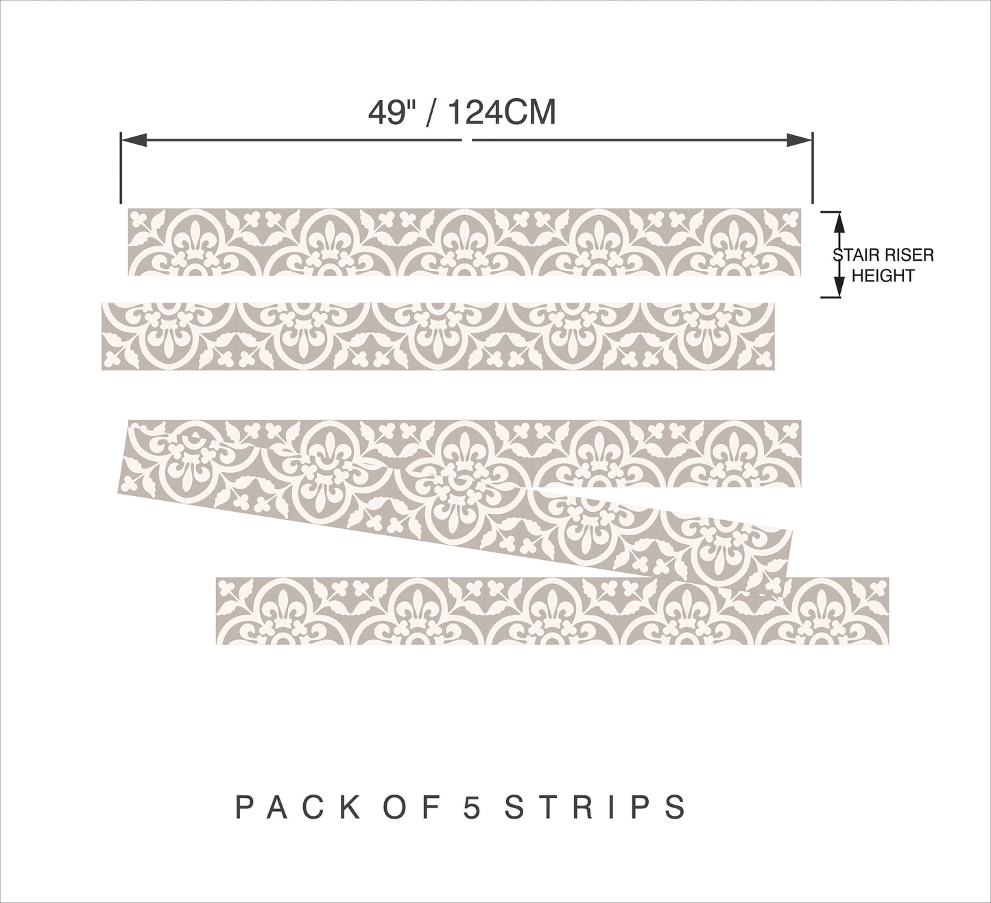 Encaustic Sandcastle Peel & Stick Stair Strip