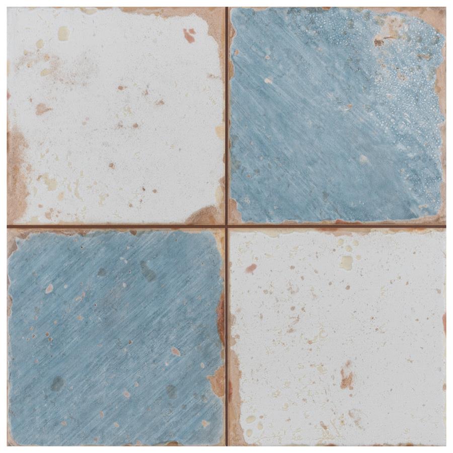 Vintage Weathered Ocean & off White Checker Anti Slip Flooring