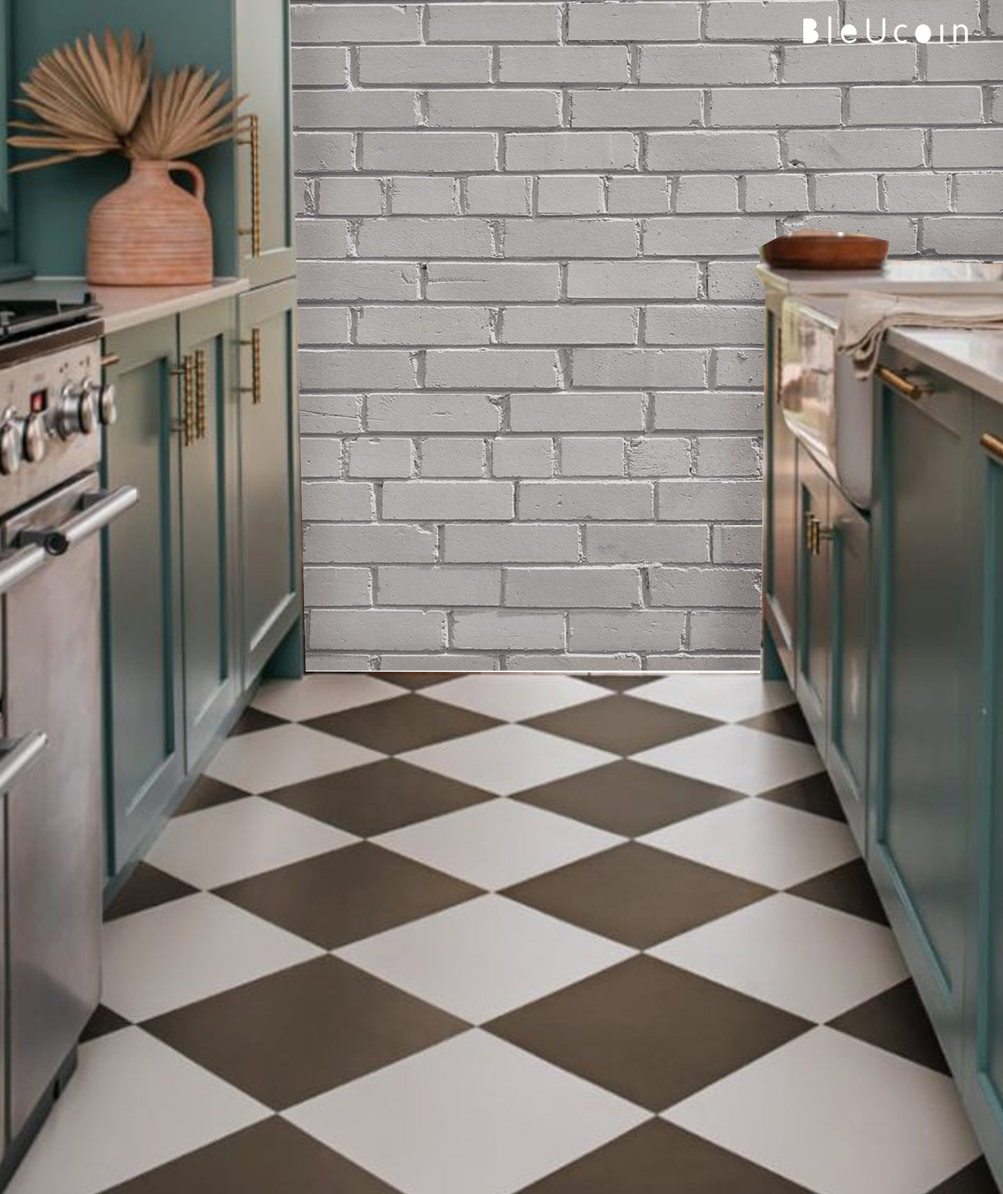 Brunette & off White Checker Anti Slip Flooring