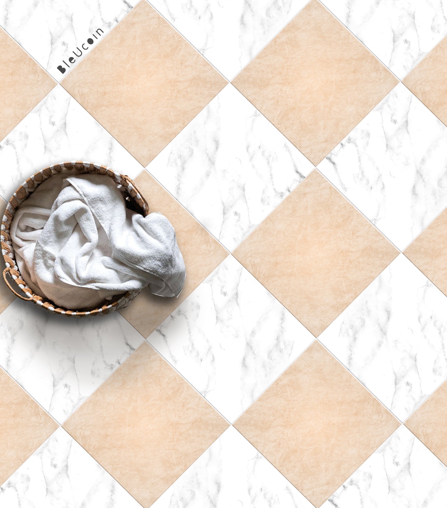 Stone Beige & White Checker Anti Slip Flooring