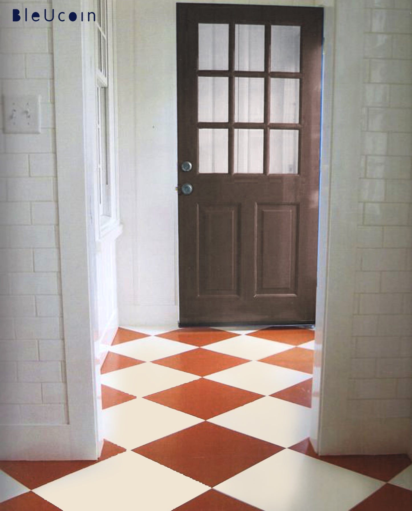 Ginger & off White Checker Anti Slip Flooring