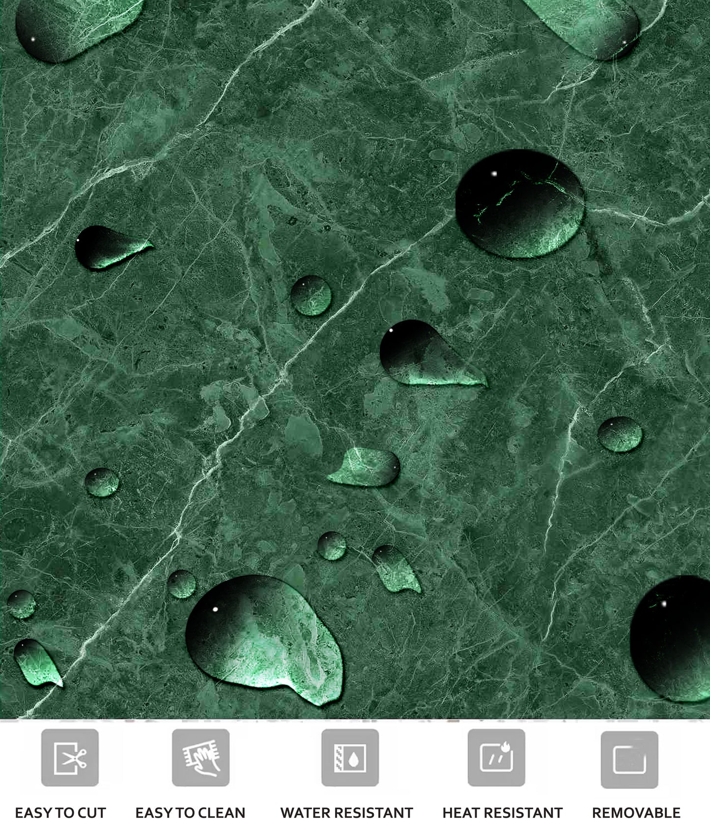 Marble Clover Green & White Checker Anti Slip Flooring