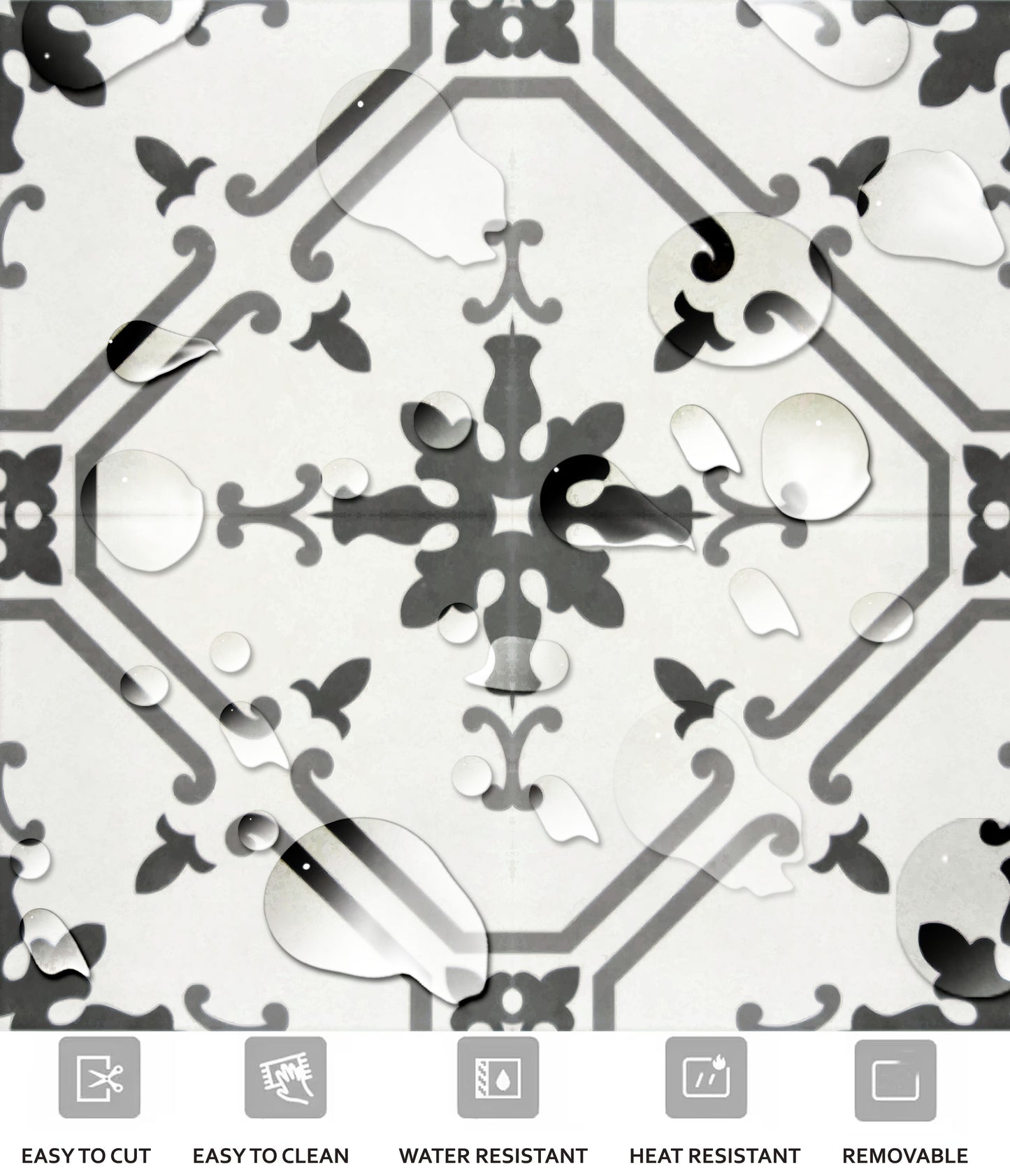 Prescott Grey Peel & Stick Tile