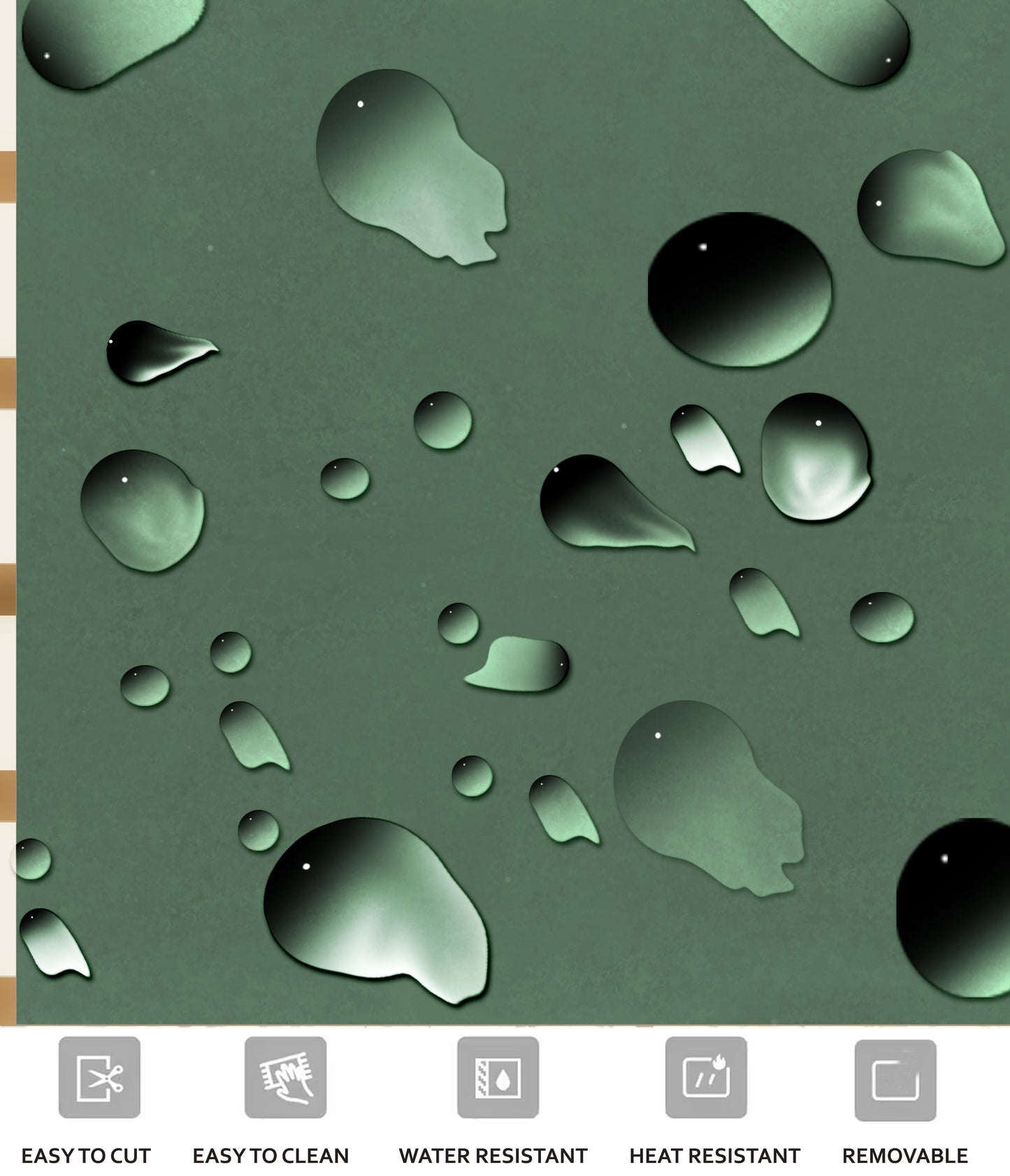 Cottage Green & White Checker Anti Slip Flooring
