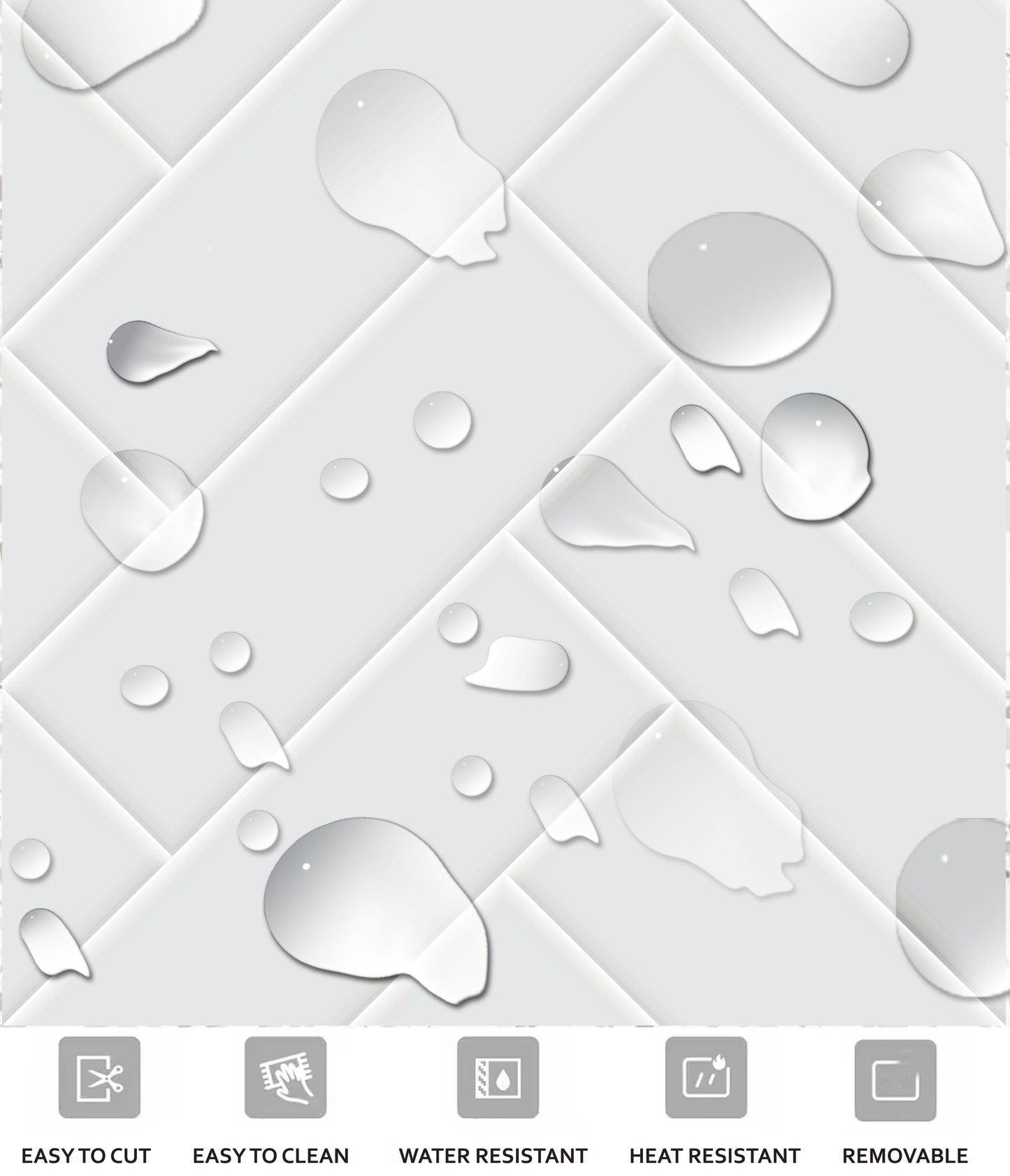 Ivory Herringbone Peel & Stick Tile