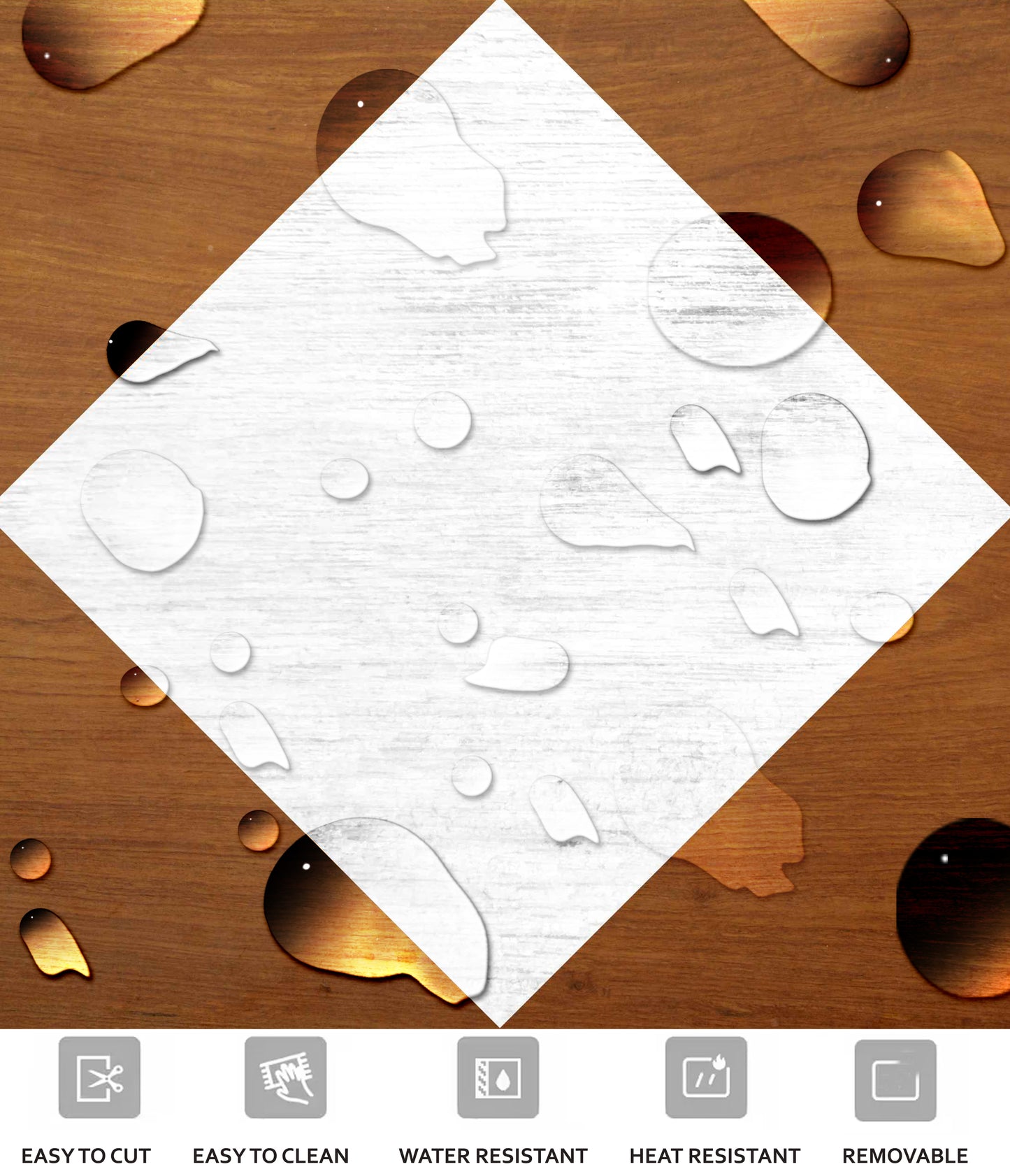 Diamond Tan Wood Diamond Peel & Stick Tile