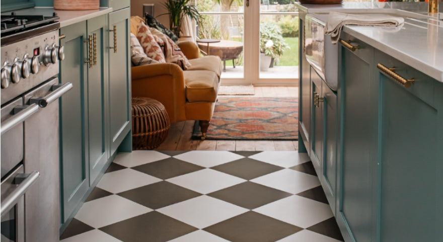 Brunette & off White Checker Anti Slip Flooring