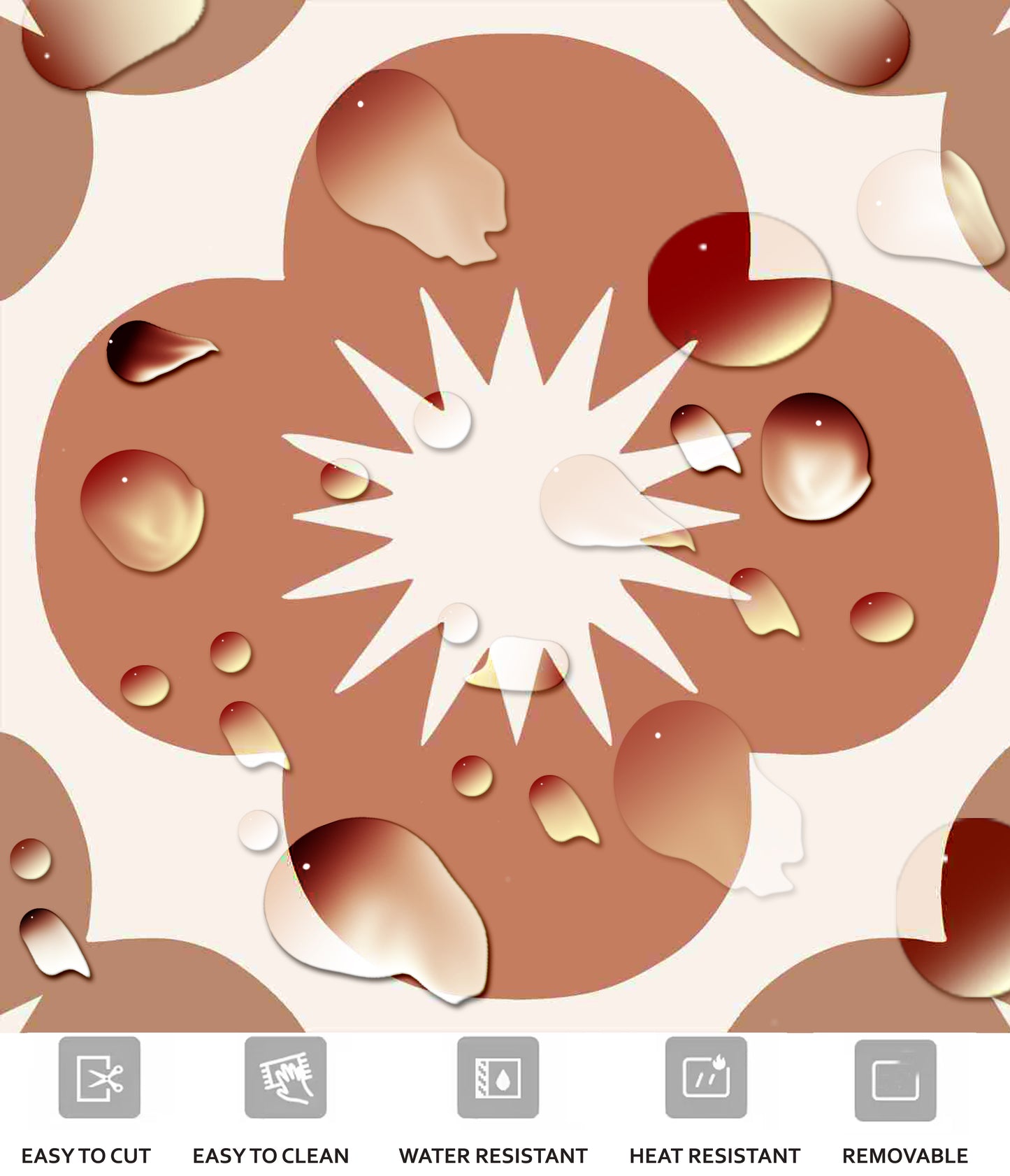 Sakura Terracotta Peel & Stick Anti Slip Flooring