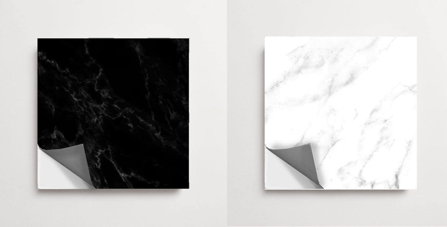 Marble Black & White Checker Anti Slip Flooring