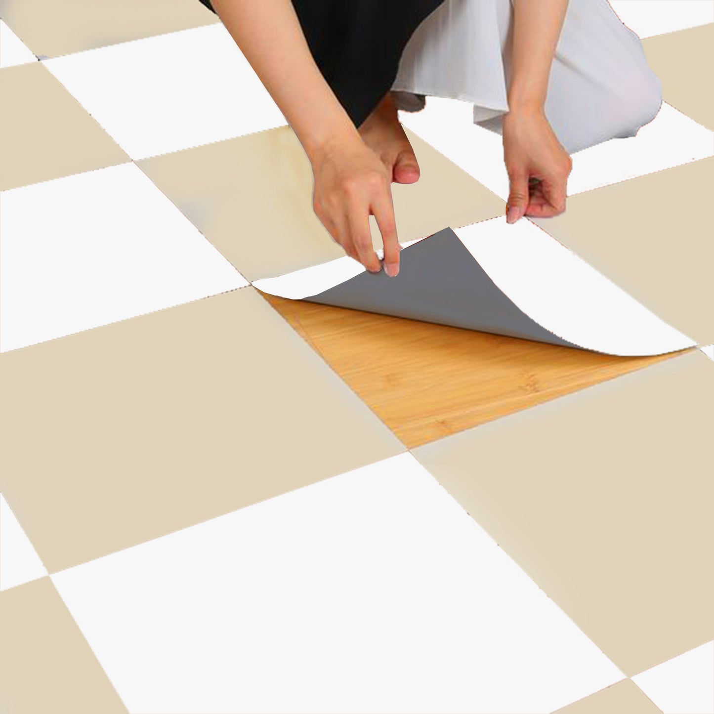 Sand & White Checker Anti Slip Flooring
