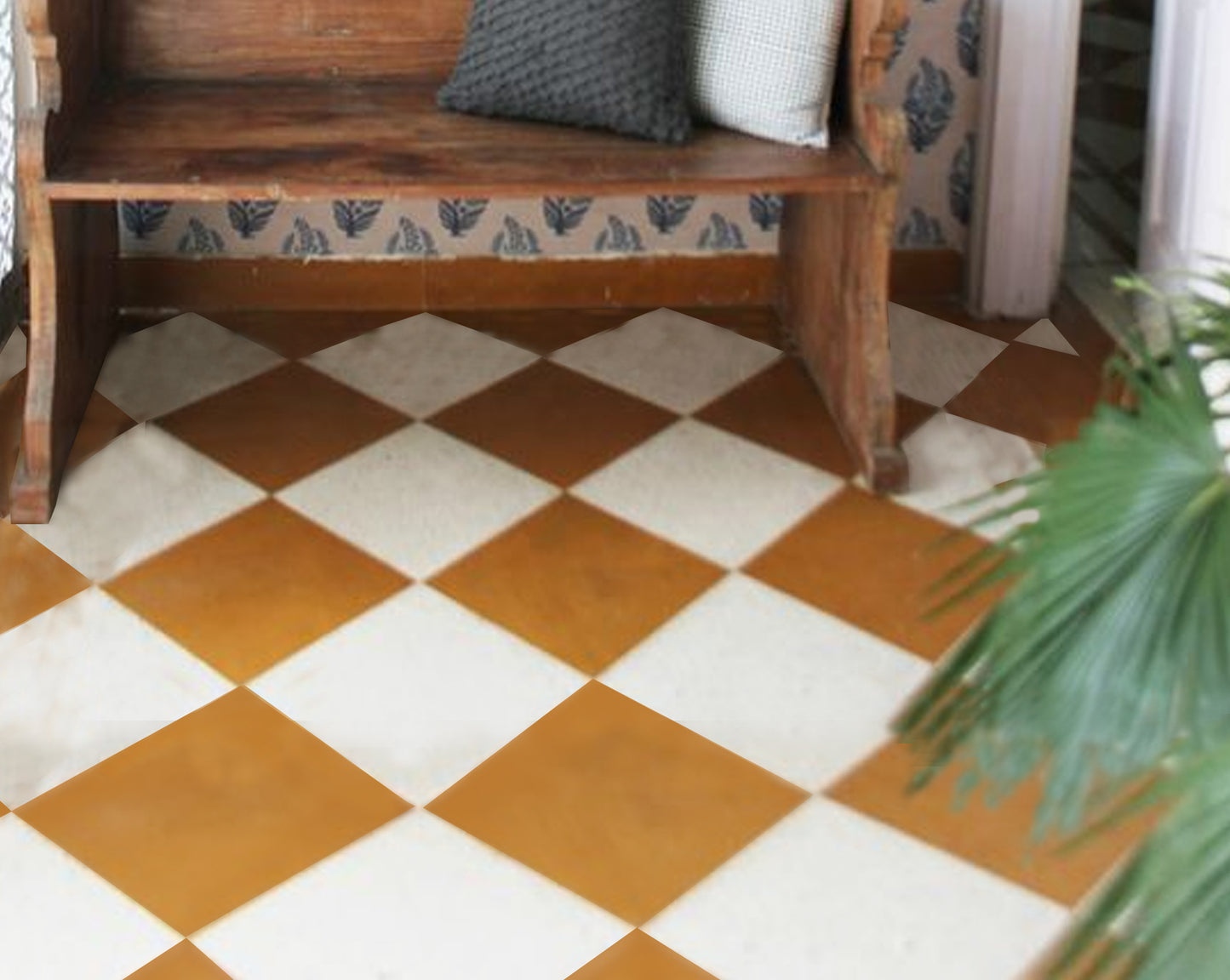 Sunrice & off-White Checker Anti Slip Flooring