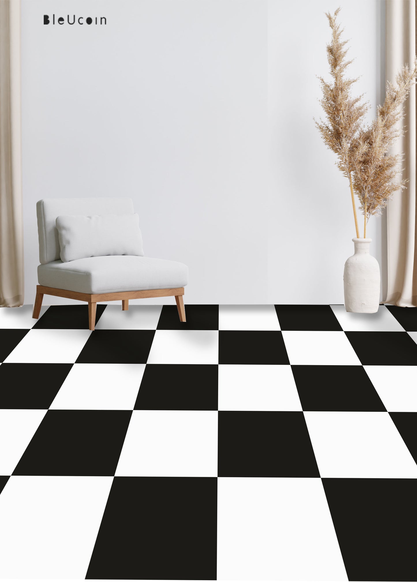 Black & White Checker Anti Slip Flooring