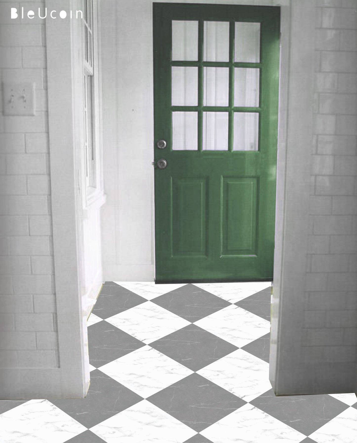 Marble Grey & White Checker Anti Slip Flooring