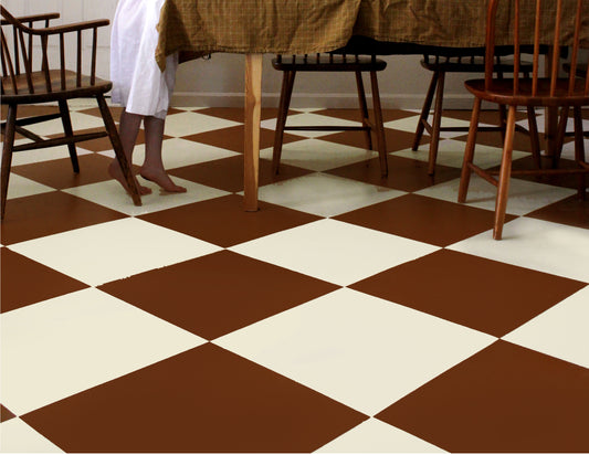 Pecan & off White Checker Anti Slip Flooring