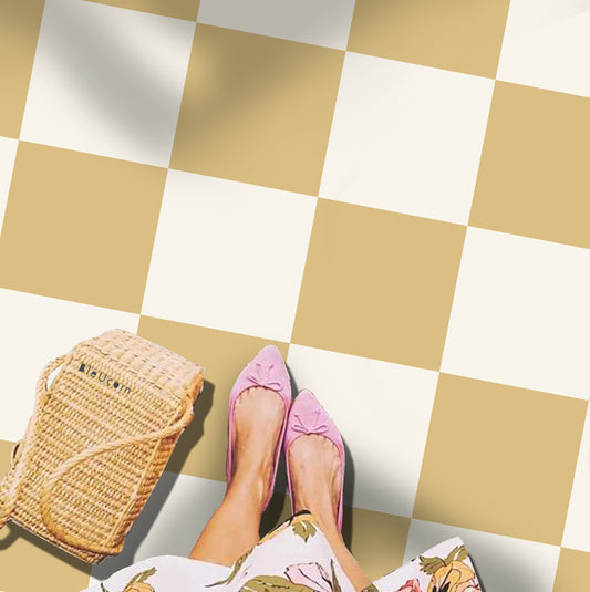 Tuscan & off White Checker Anti Slip Flooring